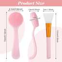 2 x 4 Pcs Silicone Face Brush with 2 Manual Face Scrub Brush, Facial Brushes for Cleaning, Exfoliating, and Skincare Routine