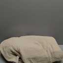 EMME Cotton Blanket Queen Size for Bed Soft Muslin Bed Blankets 90"x90" Light Tan Lightweight Breathable Bedspread Coverlet All Season Gauze