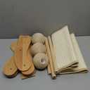 RizzQi Sisal Cat Scratcher Bed with 3 Toy Balls for Indoor Cats, Durable Wooden 3-in-1 Hammock Lounge & Scratch Pad - Modern Furniture for Large Cats, Scratching Post Lounger