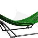 Best Home Fashion Hammock with Collapsible Steel Stand 450 lbs Capacity & Carrying Case, Portable & Adjustable, Perfect for Camping Beach Summer Patio, EZ Daze Foldable Hammock with Stand- Green