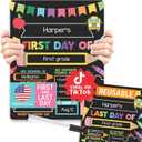 My First Day of School Sign with Markers -11x14 Back to School Signs First and Last Day, Kindergarten Chalkboard Signs, Pre K Sign Board, Preschool Board, Reusable Photo Prop for Kids