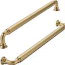 khtumeware 2-Pack Champagne Bronze Heavy-Duty Solid Cabinet Pulls, 10 Inch(256mm) Hole Center, Satin Brass Drawer Pulls, Cabinet Hardware, Suitable for Kitchen Cabinets, Bathrooms and Dressers
