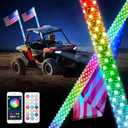 LED Whip Lights, 2PCS 3FT Lighted Whips with App & Remote Control, Whip Lights for Side by Side with Turn Light, RGB Chasing, Music Mode, Compatible with UTV, ATV, RZR, SXS, Offroad Truck