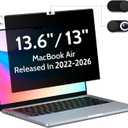 Peslv Magnetic Privacy Screen for Macbook Air 13.6/13 Inch (2022-2026, M2, M3, M4, M5), Removable Matte Anti Glare Blue Light Protector Private Security Filter for 13.6inch Mac Laptop Computer (black)