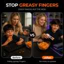 Finger Chopsticks for Snacking & Gaming Snack Chopsticks Chip Chopsticks Chip Grabber & Chip Tongs Finger Tongs for Clean Hands Gamer Gift Fits All Fingers 2 Pcs Black & White