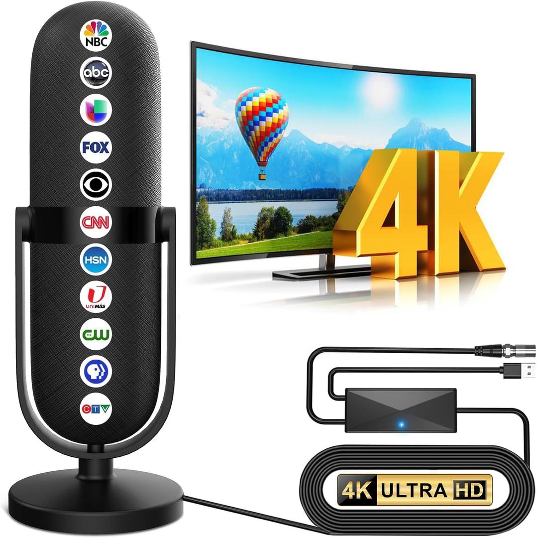 tv Antenna for Smart tv Indoor, 4k 1080p 880+ Long Range ReceptionDigital Antenna Supports HD for Smart Local Channels HDTV Antenna