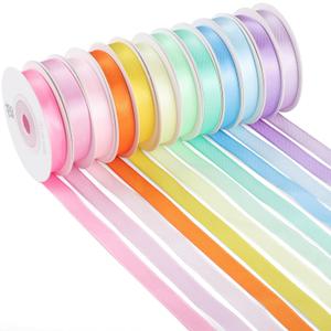 woric 120 Yards Rainbow Ribbon 12 Colors 3/8" x 10 Yards/Roll, Colorful Satin Spring Ribbon for Craft Projects Hair Bows Gift Wrapping Mothers Day Wedding Baby Shower Party Holiday Decor