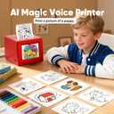 Smart AI Voice Sticker Maker Machine,Mini Sticker Printer for Kids, Inkless Portable Thermal Sticker Printer Box with Photo Printing, DIY Label Maker for Scrapbooking, Crafts, Gift Wrapping