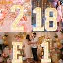 Pooqla 4 FT Light Up Number 1 for 1st 16th 21st Birthday Decorations, Giant Marquee Numbers Pre-Cut Frame Lighted Number 4 Feet Tall for Balloons Anniversary Wedding Party Decorations, Number 1