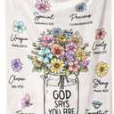 Christian Gifts for Women, Christian Blanket with Flowers, Birthday Gifts for Women, Baptism Religious Christmas Spiritual Gifts for Sister Daughter Girls Friend Mom, Soft Throw Blankets 50''x 60''