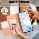 Wallet Case for Samsung Galaxy Note 10 5G with Wrist Strap and Shoulder Strap Card Holder Flip Stylish PU Leather 7+ Card Slots RFID Blocking Phone Cover for Note10 Notes 10s Ten Not S10 Pink