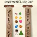 DECOLURE Welcome Sign for Front Porch - Tall Solid Wood Porch Door Sign with 10 Magnetic Seasonal & Holiday Pieces, Rustic Farmhouse Outdoor Decor for Year Round Welcoming Entryway (Porch Brown), 50 inches tall