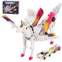 Car Toy transformable Unicorn, Sports car Collision Magic Unicorn, Children's transformable car Robot Suitable for Boys and Girls, Blue