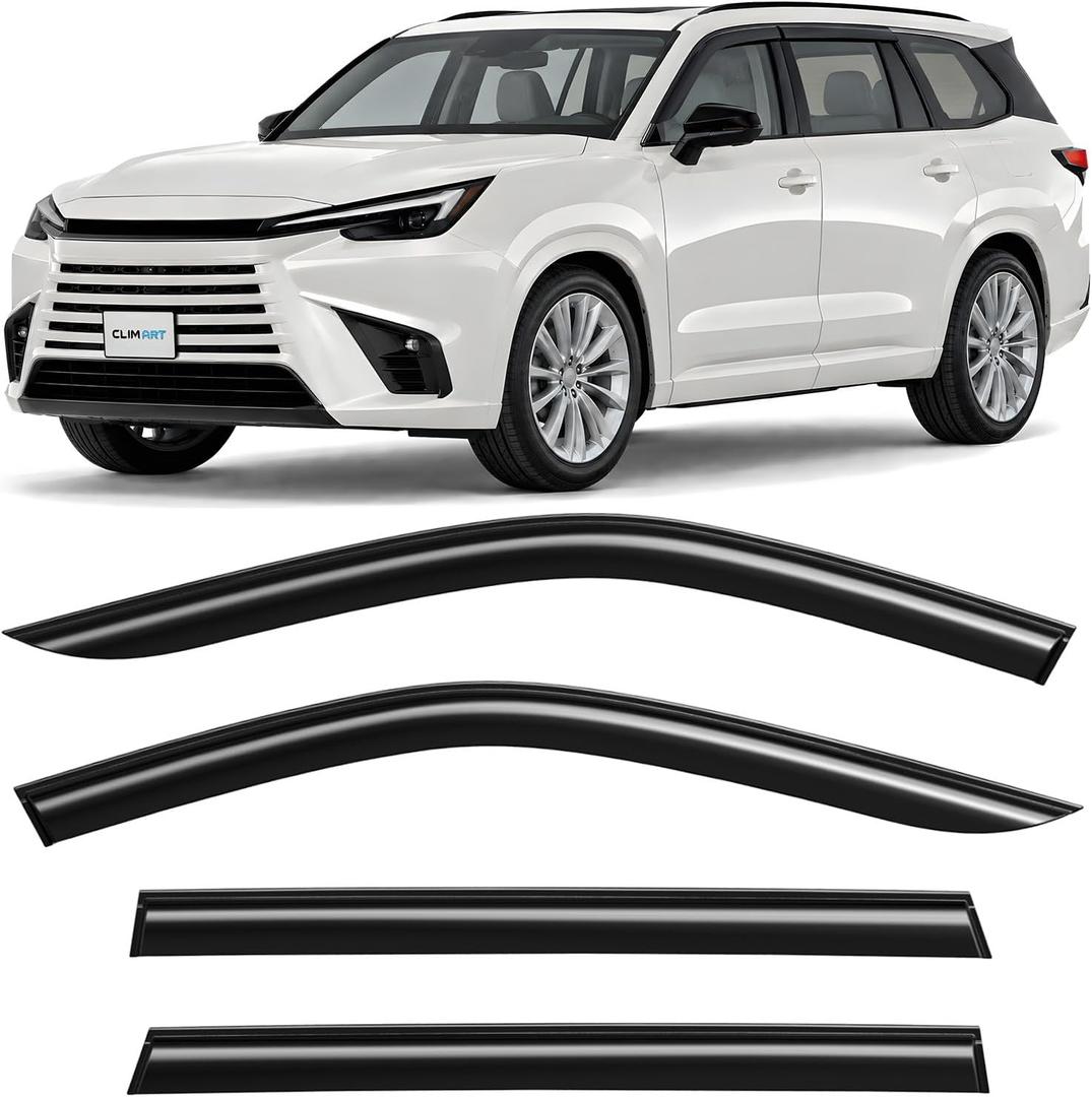 CLIM ART Incredibly Durable Rain Guards for Lexus TX 2024-2026, Original Tape-on Window Deflectors, Vent Deflector, Window Visors, Car Accessories, 4 pcs. - 424396