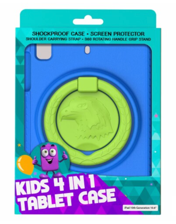AMPD Children's iPad 10th Gen 10.6" Case/Holster/Screen Protector - Blue