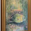 Gold Framed Wall Art Monet Floral Landscape Painting Picture Wall Decor Vintage Country Poster Print Artwork for Bedroom Living Room Home Decoration
