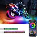 Sxlofty 6 Pcs Motorcycle LED Light Kits, App Control Multicolor Waterproof Motorcycle LED Strip Lights, Music Sync & Multiple Scene Modes RGB LED Lights for Motorcycles, DC 12V