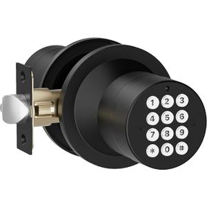 HIDALIFE Door Knob with Keypad, Door Knob with Lock, Keyless Entry Door Lock with Code for Front Door Garage Home Apartment, Matte Black