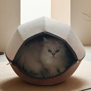 Donut Cat Tunnel Bed Peekaboo Cat Cave for Large Cats Up to 30 Lbs, Kitty Interactive Playing Tent House for Multiple Cats,Detachable,Scratch Resistant (2 in 1 Gray, Medium - 20 Inch Diameter)