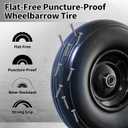 Wheelbarrow Wheel 4.00-6 tire 13"Flat Free Wheelbarrow Tires, Solid Wheel barrow Wheels and tires Replacement 5/8"3/4" Bearings, 1.75" Center Hub, Fits Garden Cart, Dolly, Hand Truck, Trailer, Wagon