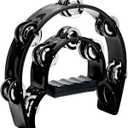 Musfunny Tambourine Double Row Metal Jingles Hand Held Percussion Half-Moon Tambourines Musical Instrument Gifts for Kids, Adults, Party - Black
