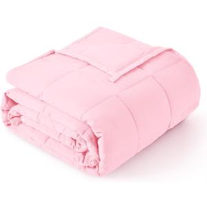 Topblan Weighted Blanket Full Size, Breathable 12 Lbs Weighted Blanket for Adults, Cooling Blanket for Bed Sofa,Warm Heavy Blanket Machine Washable, 48 x 72 Inches, Pink