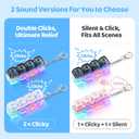 2 Pack Keyboard Fidget Toy Light Up Clicky Keyboard Clicker Fidget Keychain Clicky Fidget Toys for Adults, Sensory Toy for Boost Focus & Calm Anxiety at Work, Travel Stress Relief Gifts