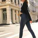 AMPOSH Women's Maternity Skinny Jeans Mid-Rise Stretchy Denim Pants for Pregnancy and Postpartum (L)