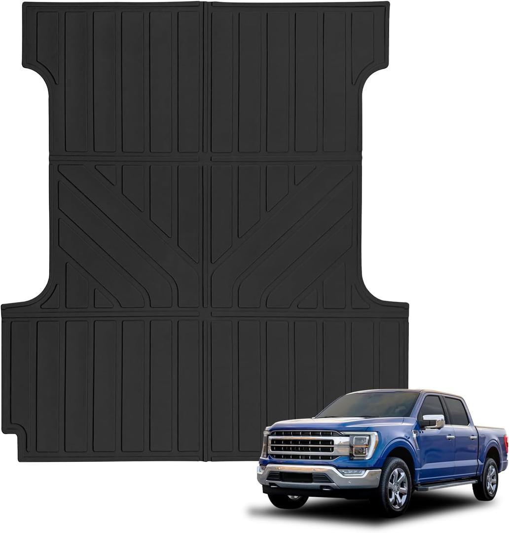 Heavy Duty Truck Bed Mat Compatible with 2015-2024 2025 Ford F150, Upgrade Version 5.5 FT TPE Truck Bed Liner All Weather Protection Replacement