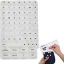 Heart Shaped Keyboard Stickers for Long Nails, English Letters Desktop Typing Bubbles, 70 Pieces (White)