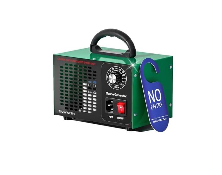 Generator 45,000mg/h, Industrial/Home O3 Air Purifier Deodorizer for Areas of 2500 Square Feet - High Capacity Machine Air Ionizer Odor Clean for Rooms, Smoke, Cars, Pets (Green)
