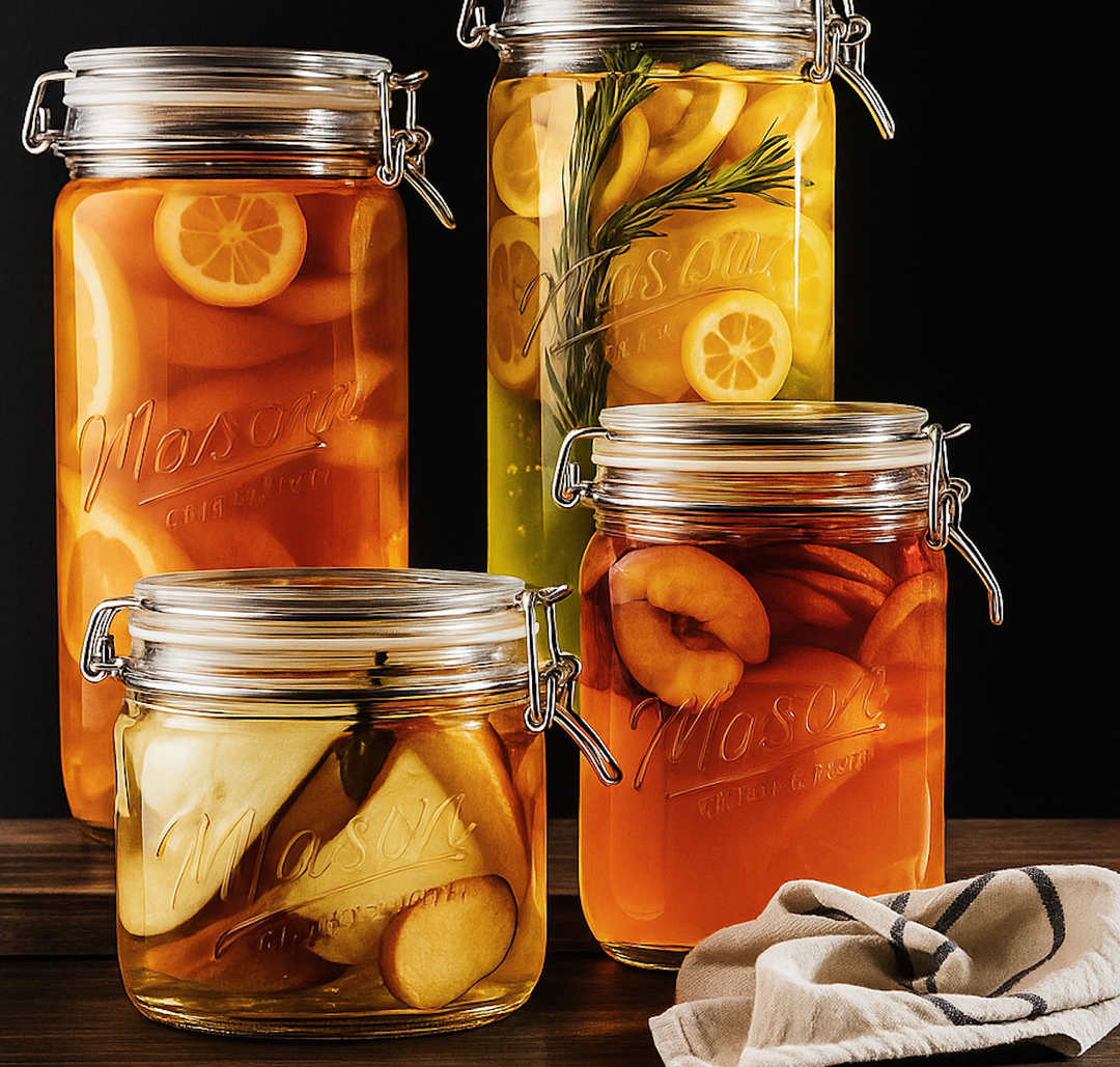 Mason Craft & More 4PC Glass Jumbo Clamp Jar Set