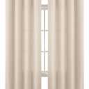 BGment Light Beige Curtains for Living Room 84 Inch Length, Neutral Tone Burlap Textured Light Filtering Grommet Drapes for Rustic Bedroom Set of 2 Panels, 52 x 84 Inch