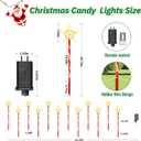 HELESIN Christmas Candy Cane Lights, Solar Landscape Lights with Timer Remote, Waterproof Outdoor Pathway Light Decorative Light for Christmas Decor Garden Yard Walkway Markers, 12 Pack