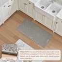 AMOAMI Kitchen Mats for Floor, Non Slip Washable Grey Kitchen Rugs Absorbent Quick Dry and Easy to Clean, Rugs for Kitchen in Front of Sink, 20*32