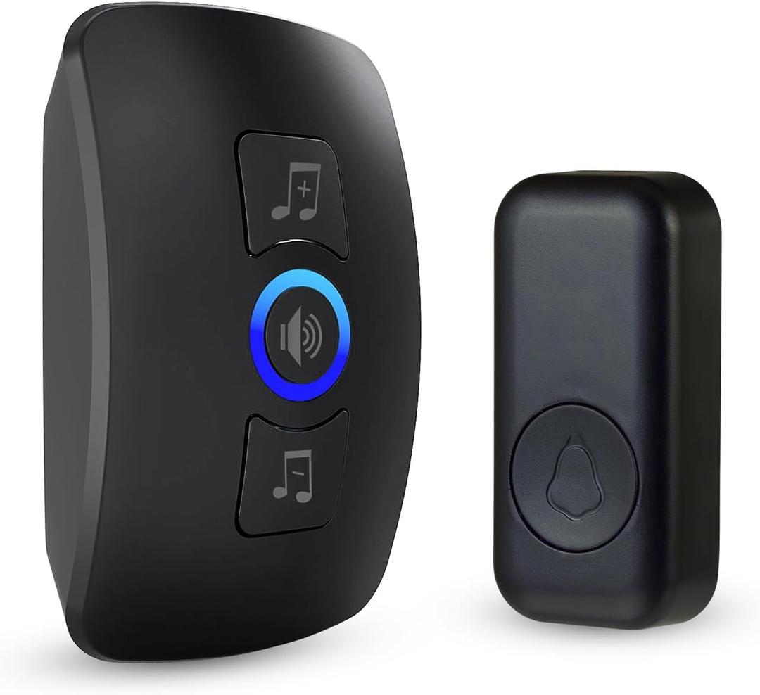 KERUI Wireless Doorbell Door Bell Chime 5 Volume Levels 60 Chimes Door Bells 1000ft Long Range Doorbell Kit with LED Flashing (Black)