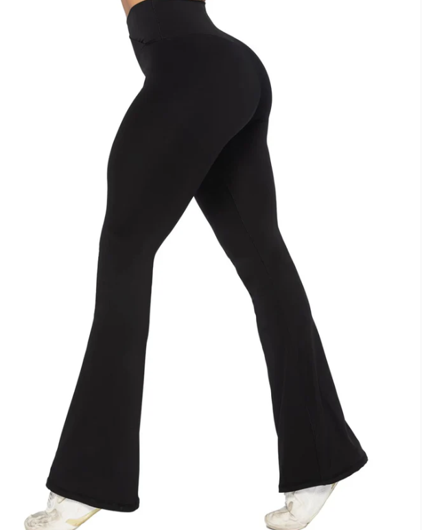 Sunzel 34'' Women's Cross Waist Flared Leggings Women's leggings, Black, XL