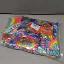 6 Pcs Hippie Costume Set for Men 60s 70s Outfit Colorful Tie-Dye T-shirt Hat Headband Peace Necklace for Theme Party (XL)