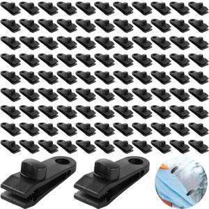 100 PCS Tarp Clips Heavy Duty Lock Grips, Thumb Screw Tent Clip, Windproof Awning Secure Clamp, Outdoor Tarp Clamps Fasteners for Camping Canopies, Tents, Swimming Pool Covers, Car Covers (100)