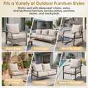 Outdoor Chair Cushion Set for Patio Furniture, 24 x 24 x 6 Extra Thick Deep Seat Patio Cushions, Olefin Back and Seat Cushion Replacement, Removable Cover, Ties and Handle, Beige
