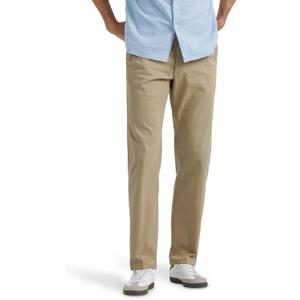 Lee Men's Extreme Motion Flat Front Regular Straight Pant (34W x 32L, Original Khaki)