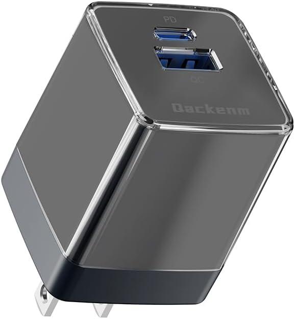 30W USB C Charger Block, 2 Port Fast Charging Block, Foldable GaN USB C Wall Charger, for iPhone 16/15/14/13/12 and Other Series, iPad Pro/Air/Mini, Pixel, Galaxy (Black)