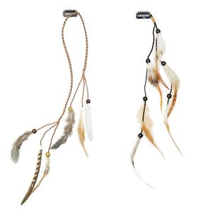Natural Handmade Colorful Boho Hair Clips, 13 Inch Vintage Feather Extensions for Decor, Party Theme, and DIY Accessories