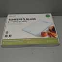 Glass Cutting Board,16"x12" Non Toxic Tempered Glass Chopping Board for Kitchen with Non-Slip Feet, House Warming Gift for New Home, Gifts for Women, Christmas Gift for Mom - White (White-Glossy Finish)