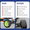 Preglued 12mm Hex Wheel Rims & Rubber Tires with Foam Inserts 3.46" / 88mm Replacement for 1/10 RC Off-Road Car Buggy, Set of 4 (Color 03)