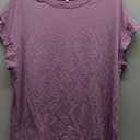 Tankaneo Womens Summer Cap Sleeve Tank Top Crew Neck Solid Casual Loose Fit Basic Tee Shirt (XX-Large, Purple)