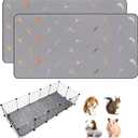 2Pcs Guinea Pig Cage Liners,Guinea Pig Fleece Cage Liners24''X60'' Super Absorbent Washable Pee Pads Reusable for Rabbit Hamster Chinchilla