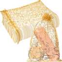 Kigeli 100 Pcs 8 x 12 Inches Large Organza Gift Bags Wedding Party Favor Gift Candy Toys Makeup Pouches Gift Bag Drawstring Jewelry Gift Bag for Wedding Baby Shower Christmas Party Favors Gift(Gold) (Gold, Vine)
