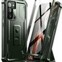 Dexnor for Samsung Galaxy S21 FE Case, [Built in Screen Protector and Kickstand] Heavy Duty Military Grade Protection Shockproof Protective Cover for Samsung Galaxy S21 FE 5G, 6.4 inch Army Green