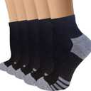 Iseasoo Copper Compression Socks for Men & Women Plantar Fasciitis Relief, Ankle Support & Circulation Running & Recovery 5 Pack (Large-X-Large, A03 - Black)